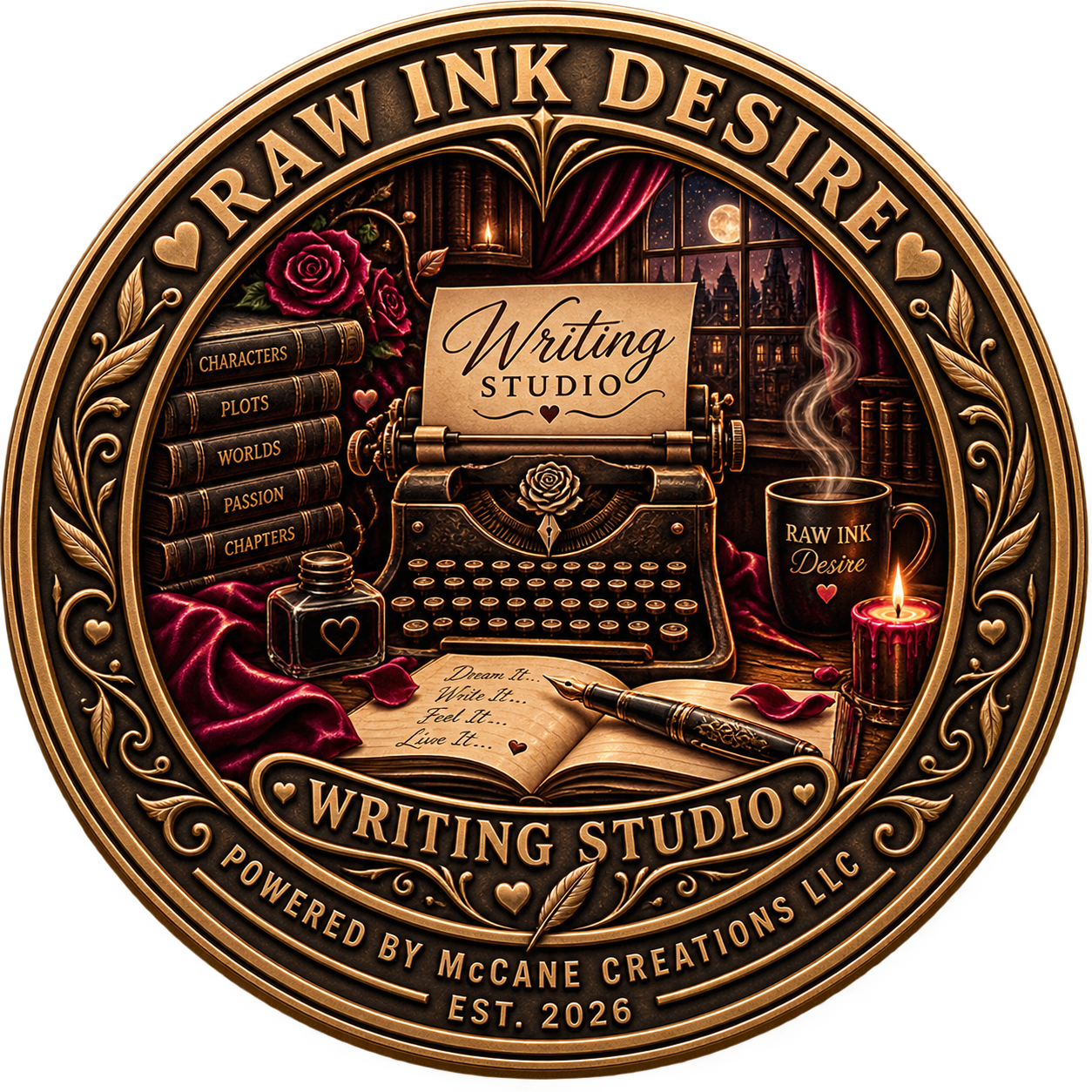 Raw Ink Desire Writing Studio Medallion